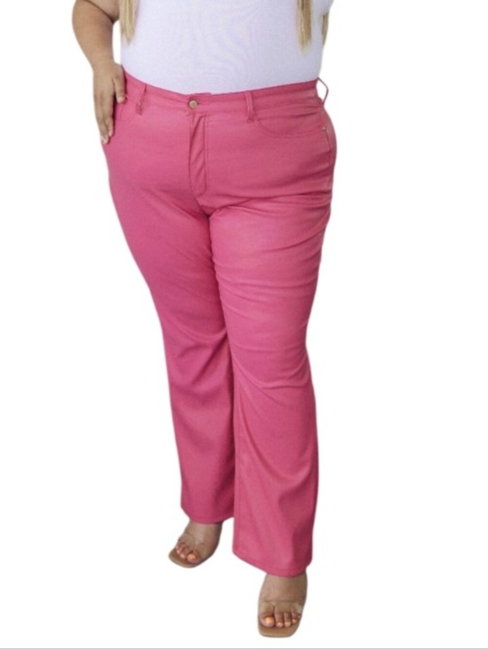 #K206 Women Within Plus Size Pink Straight-Leg Pants